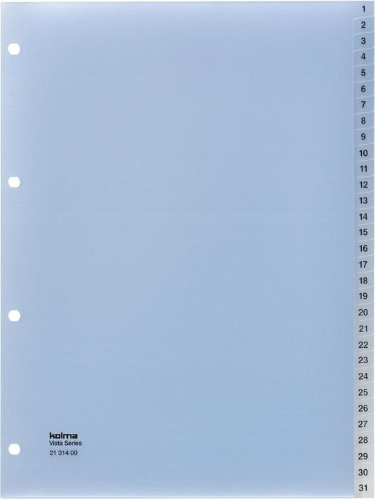 Produktbild Kolma Register A4 Vista 1-31 31-teilig transparent farblos