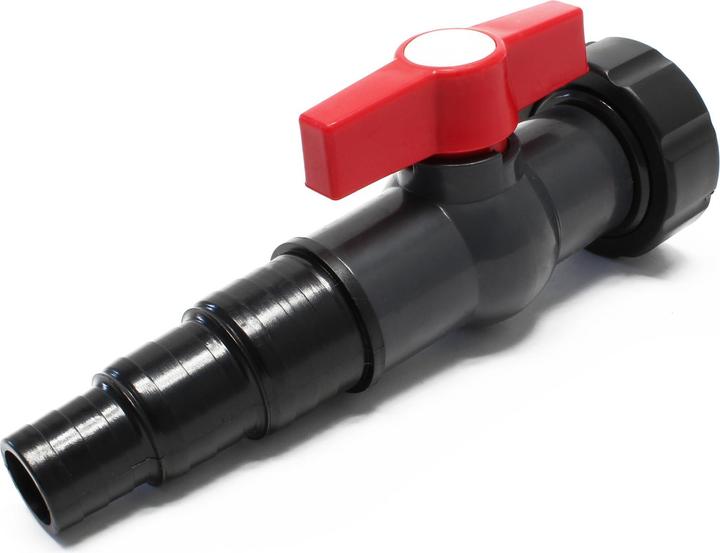 Actual product image SunSun Isolation Ball Valve with Stepped Hose Adaptor for 25/31/38mm and Ring Nut ⌀58mm