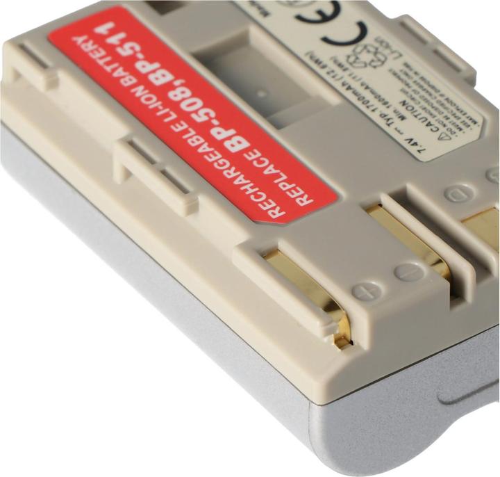 Actual product image AccuCell Battery Canon BP-511 Battery BP-508, BP-512 (Rechargeable battery)