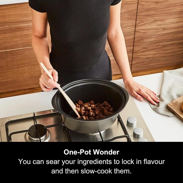 Produktbild Morphy Richards Slow Cooker Sear&Stew 3.5L matt schwarz/ rosegold