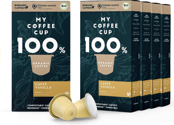 Actual product image My-Cups Organic Caffè Vanilla coffee capsules 10 capsules (10 x Port.)