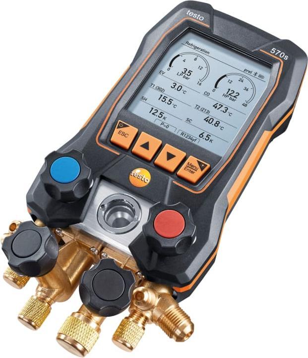 Immagine prodotto Testo 570s - Ausilio digitale per l'installazione con blocco valvole a 4 vie, Bluetooth e analisi