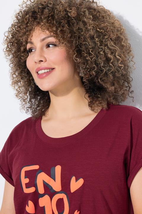 Actual product image Ulla Popken Enjoy Cap Sleeve Graphic Tee (62)