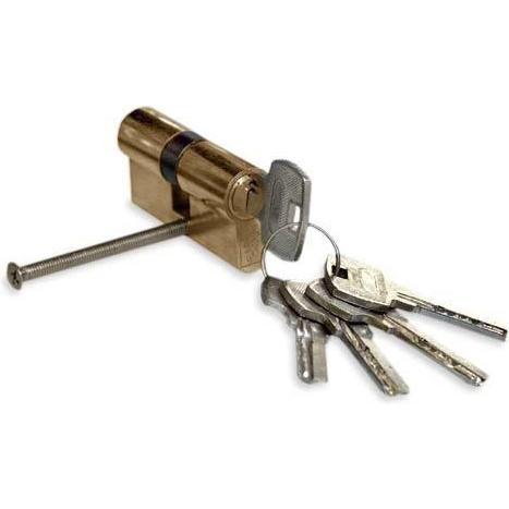Haushalt, Türschloss + Schliesszylinder, CYLINDER LOCK 65MM 30X35 BRASS 5 KEYS