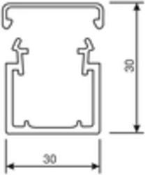 Actual product image Hager PVC LF installation trunking, 30 x 30 x 2,000 mm, light grey (Duct, 200 cm)