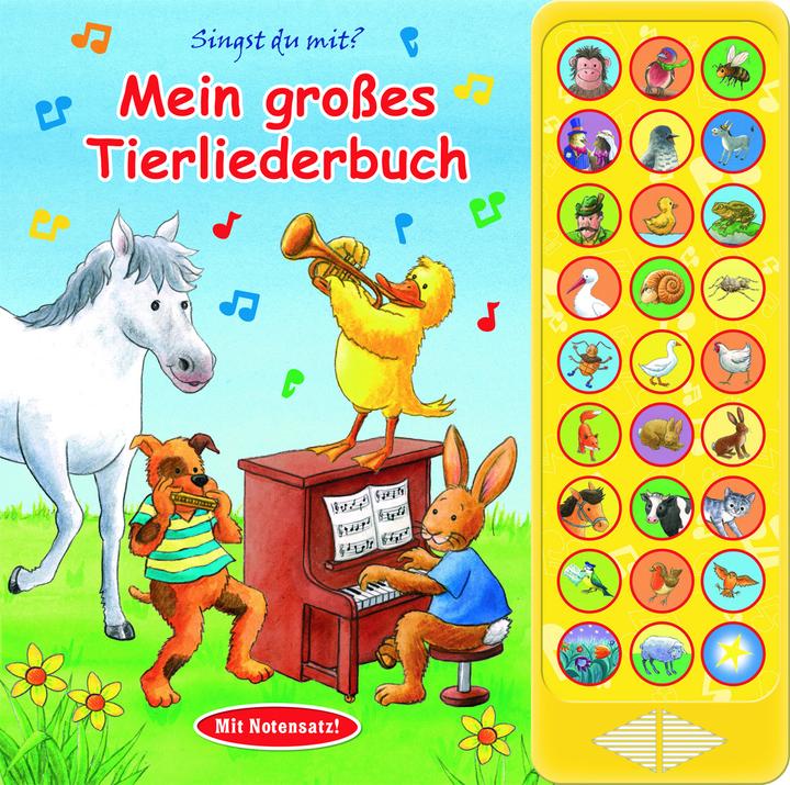 27-Button-Soundbuch - Mein grosses Tierliederbuch - 27 bekannte Kinderlieder zum Mitsingen (German, Phoenix International Publications Germany GmbH, 2023)