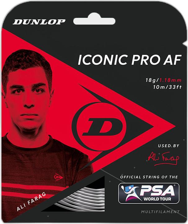 Produktbild Dunlop Squash strings ICONIC PRO AF 18G BLACK 10M SET