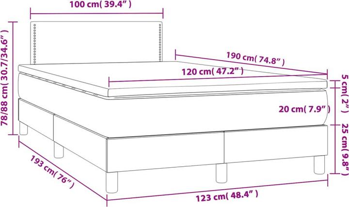 Image du produit vidaXL Boxspringbett (120 x 190 cm)