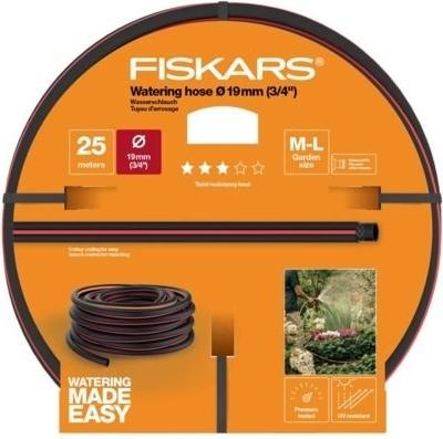 Actual product image Fiskars Water hose M-L, universal size, UV-protected, pressure-tested, torsional stiffness level (25 m, 19 mm)