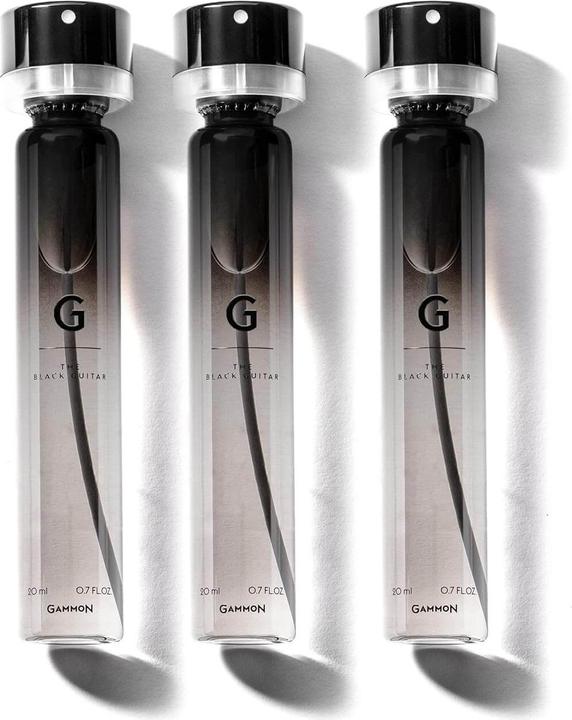 Actual product image Gammon 8833 Black Notes Parfum Recharge-Set G (3x20 ml), the aromatic and fruity BLACK GUITAR Mr (Eau de parfum, 60 ml)
