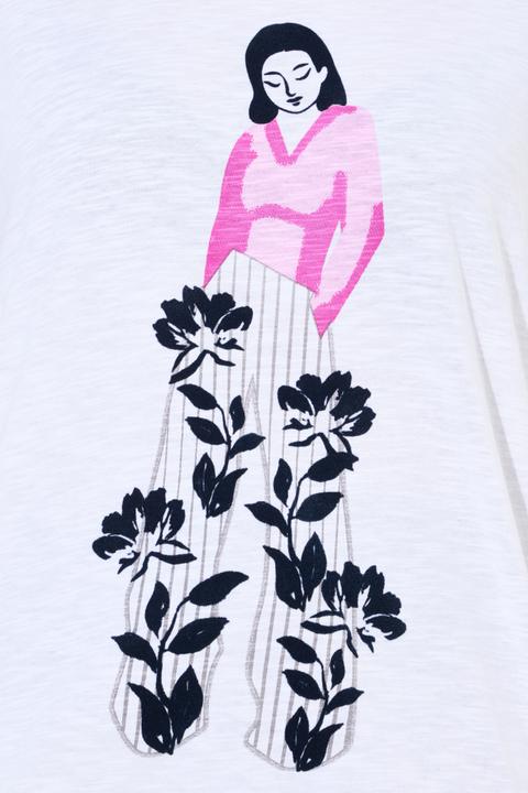 Produktbild Ulla Popken T-Shirt, Frauen-Flockdruck, Rundhals, Halbarm (42, 44)