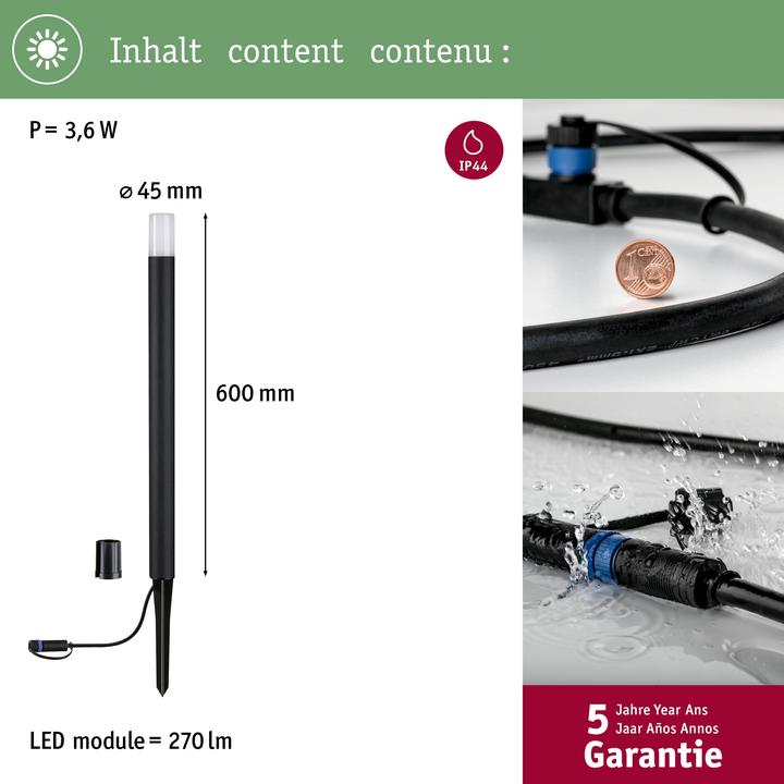 Productafbeelding Paulmann Plug & Shine Flarea 60 cm 3000 K basisarmatuur, uitbreiding (150 lm, IP65)