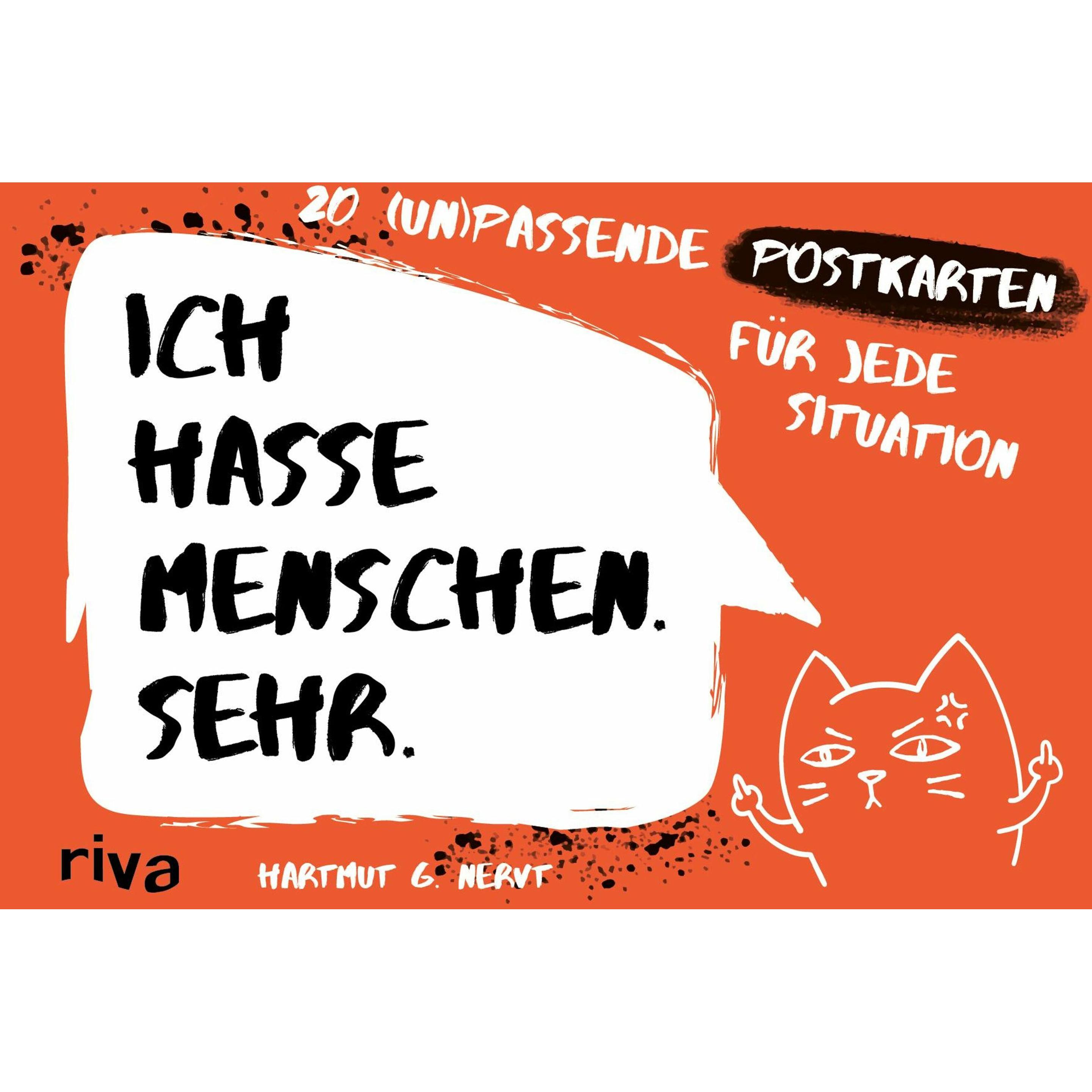 Riva Ich hasse Menschen. Sehr. – 20 (un)passende Postkarten für jede Situation
