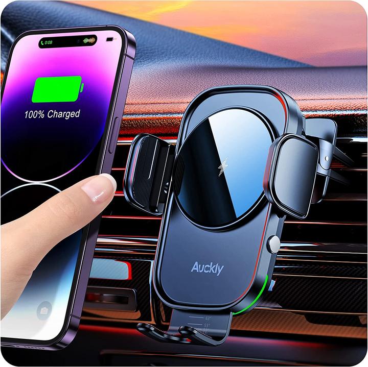 Image du produit Auckly Support de téléphone portable de voiture avec fonction de charge inductive