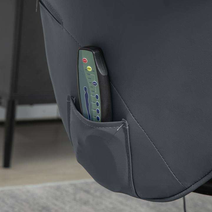 Image du produit Homcom Relaxsessel mit Fusshocker Kunstleder, Stahl Dunkelgrau