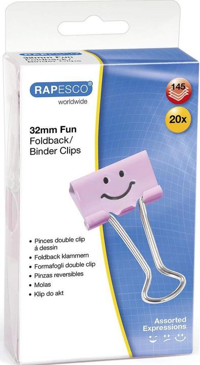 Produktbild Rapesco 32mm Emoji- Befestigungsclips (20x)