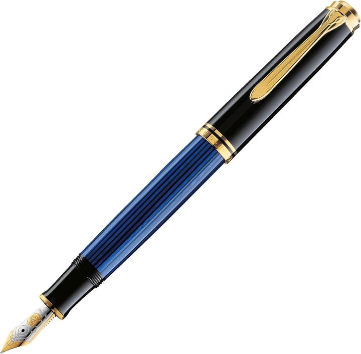 Immagine prodotto Pelikan Stilografica M600 Nero-Blu M Custodia (Oro, Azzurro, Nero, 1 x)