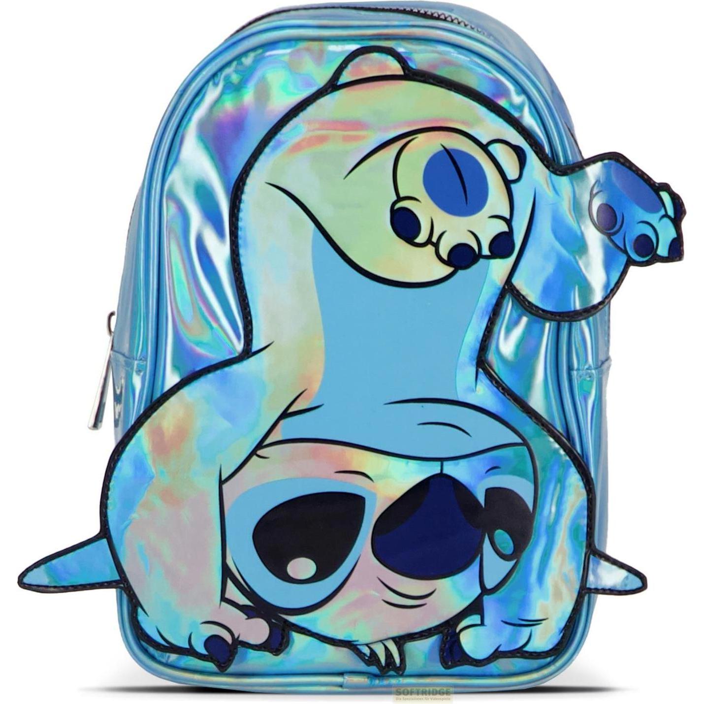 Difuzed, Borsa scuola materna, Lilo & Stitch - Shiny Mini Backpack, Blu