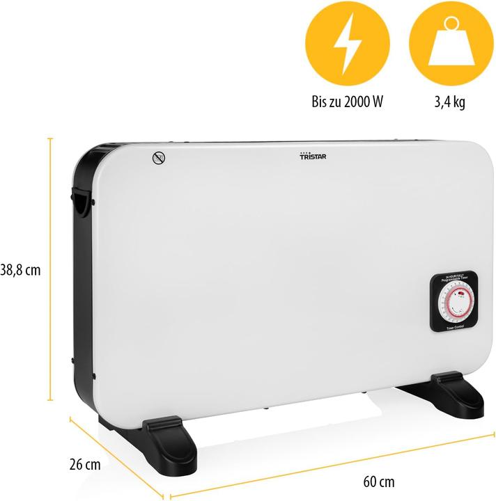 Actual product image Tristar Convector heater, 2000 W, white (2000 W)