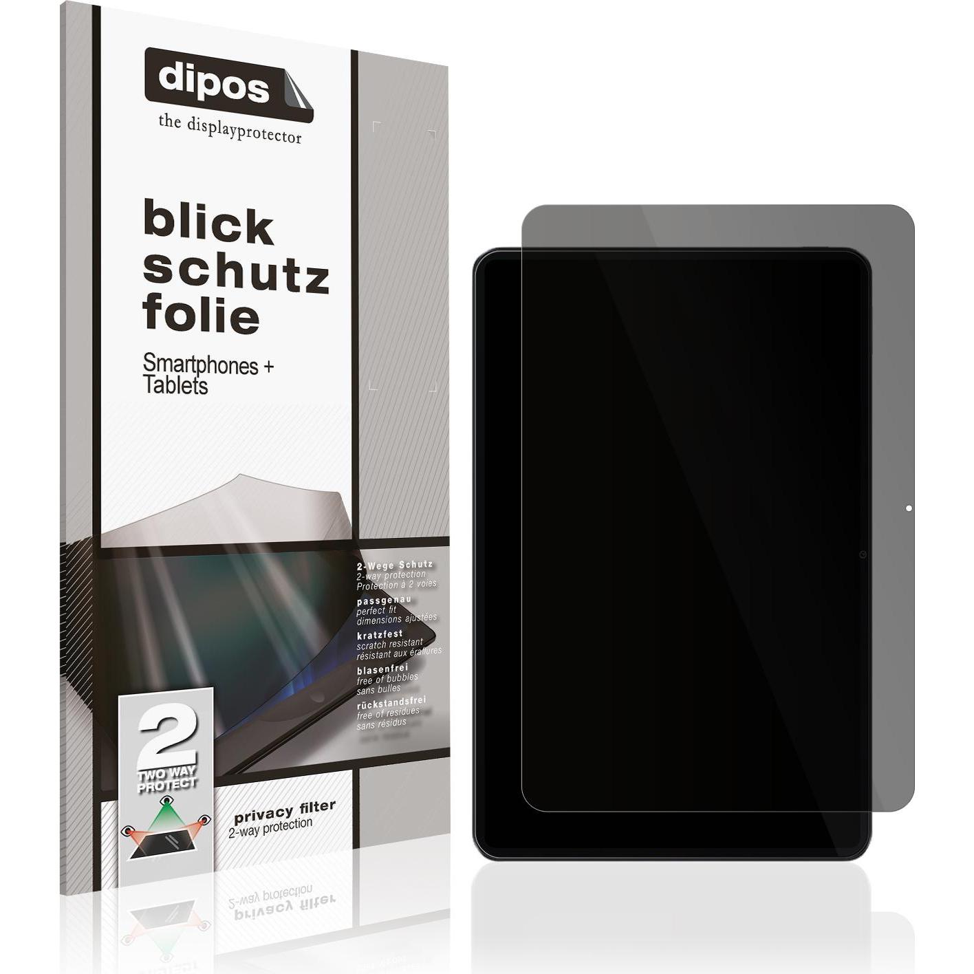 Dipos Blickschutzfolie 2-Way Anti-Shock (1 Stück, Xiaomi Pad 6), Tablet Schutzfolie