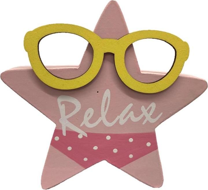 Immagine prodotto GuGus Supporto decorativo Stella d'estate in legno con scritta Relax Dimensioni 2x12x11,5 cm (2 x 12 x 11,5 cm)