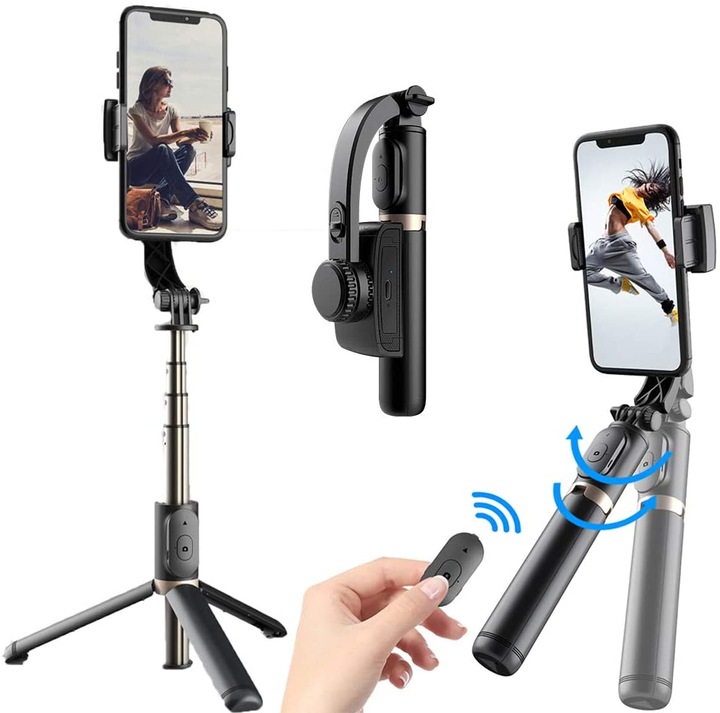 Image du produit PhoneLook Selfie Stick Tripod 3 en 1 L08, stabilisation Gimbal, trépied avec télécommande