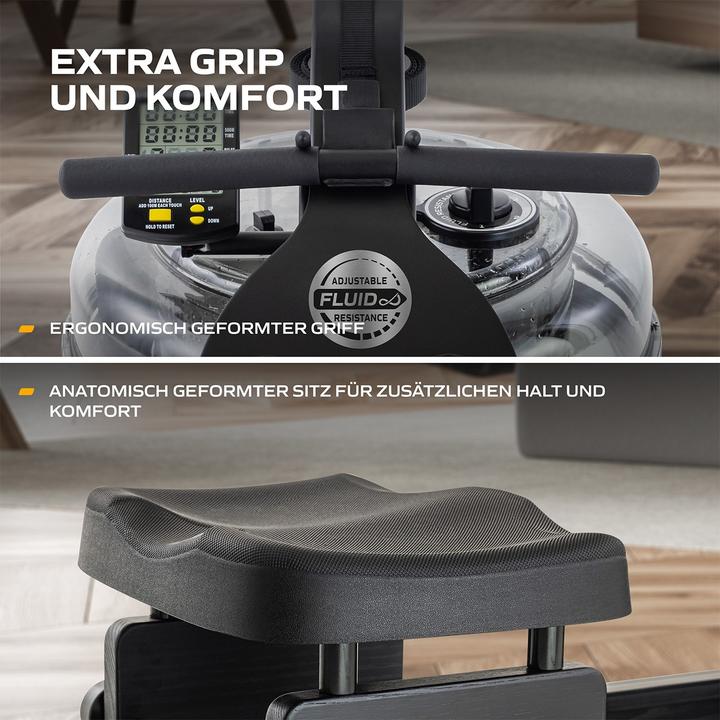 Produktbild Fluid Rower Apollo Plus Black Wasser Rudergerät Dual Rail