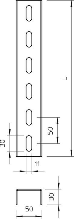 Produktbild OBO Bettermann obo-bettermann – Profil U US3/200 FS (2 m)