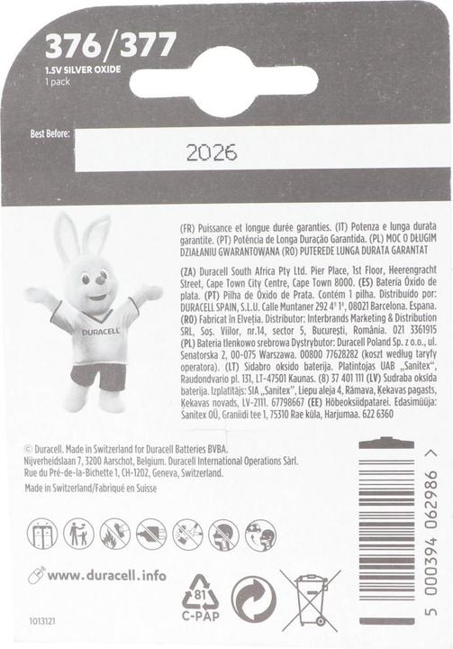 Produktbild Duracell Electronics (1 Stk., AG4, 24 mAh)