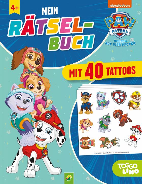 Immagine prodotto PAW Patrol Rätselbuch mit 40 Tattoos (Tedesco, Casa editrice Schwager & Steinlein, 2024)