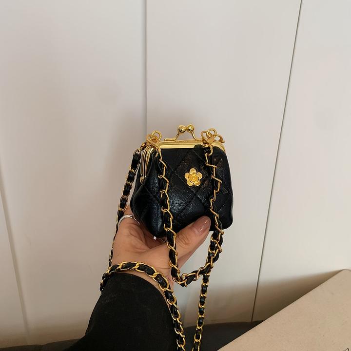 Immagine prodotto Only-Bags.Store Mini borsa a tracolla chic con chiusura a scatto - trapuntata, con design floreale ricamato