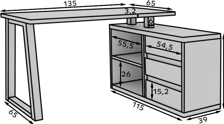 Produktbild ADRK Furniture Schreibtisch Ecke IWO II