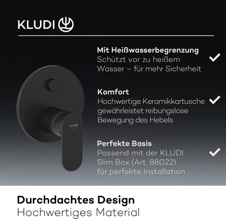 Produktbild Kludi X1 Unterputz Wannefüll-& Brause-Einhandmischer, push & switch, eigensicher gegen Rückfliessen