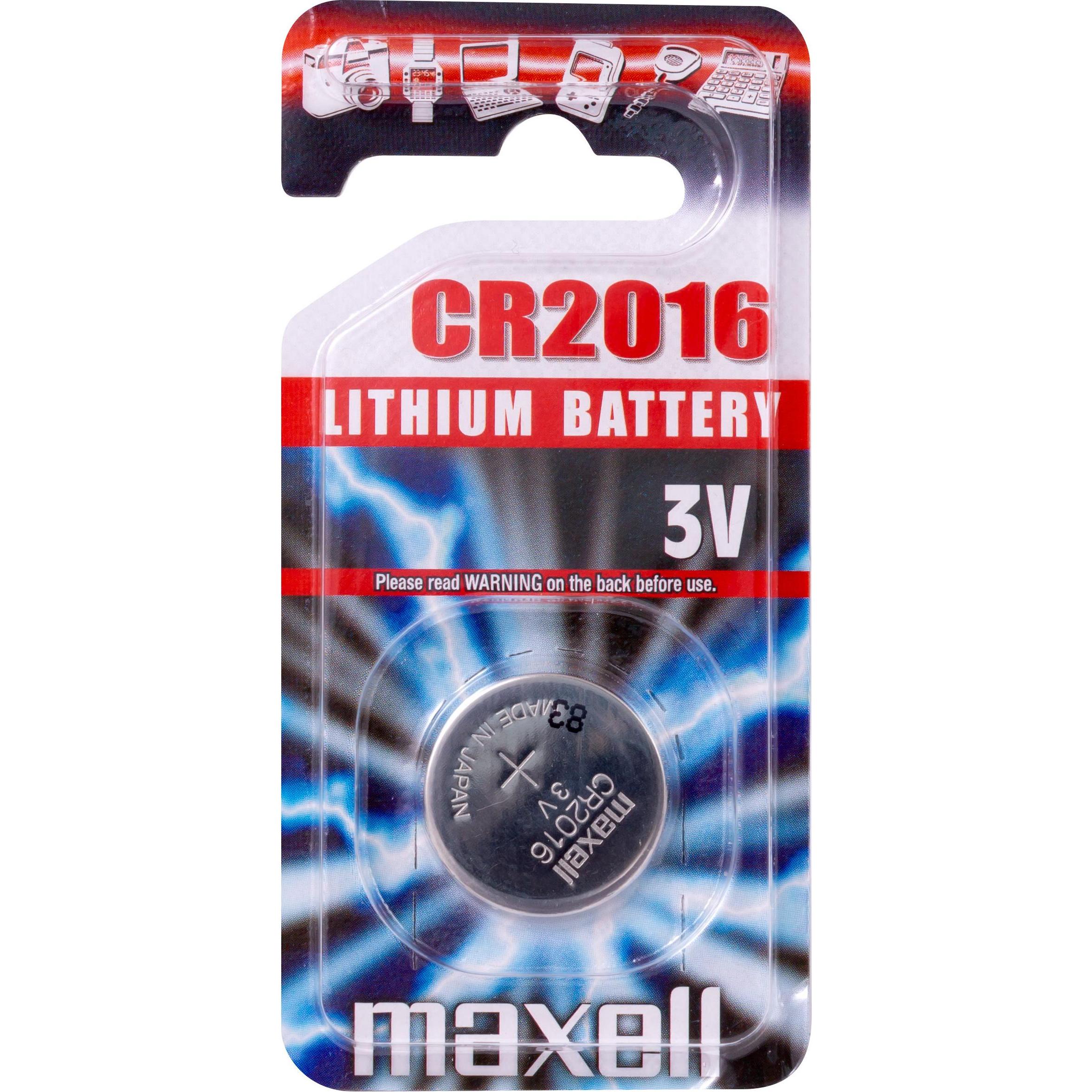Maxell Knopfzelle CR2016 1 Stück (1 Stk., CR2016, 90 mAh), Batterien + Akkus