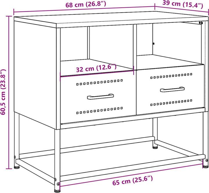 Produktbild vidaXL TV-Schrank (68 x 39 x 60.50 cm)