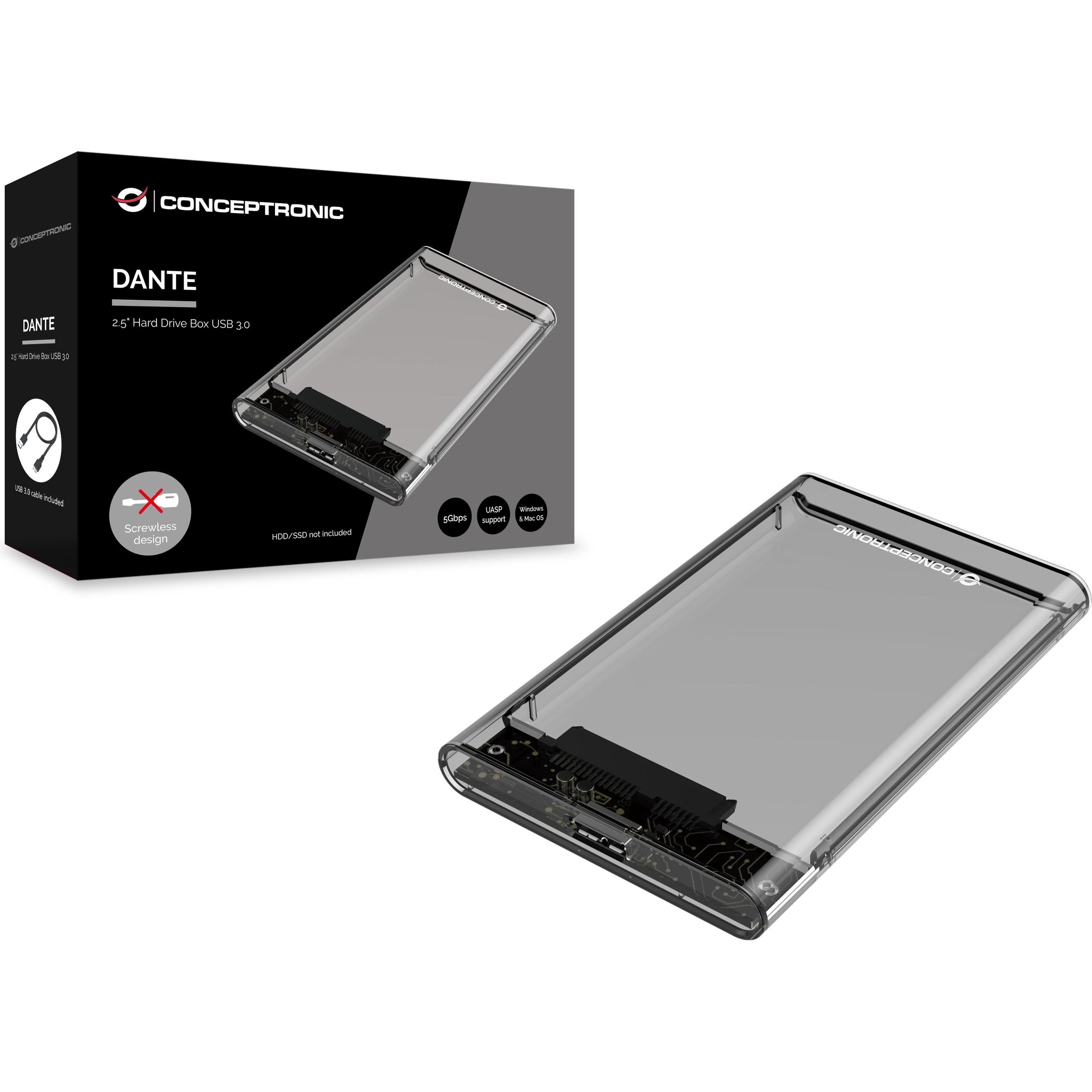Thumbnail - Conceptronic DANTE03T (2.5"), Festplattengehäuse, Transparent
