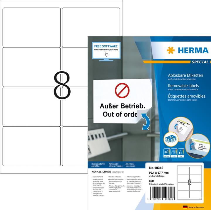 Produktbild HERMA Ablösbare Etiketten A4