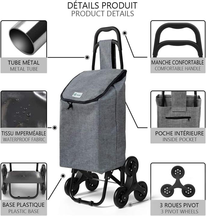 Produktbild Vounot Einkaufstrolley, Grau Oxford