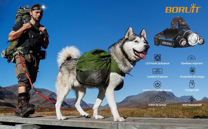 Actual product image Boruit RJ3000 Rechargeable LED Headlamp - Ultra Bright 5000 Lumens with 4 Modes (5000 lm)