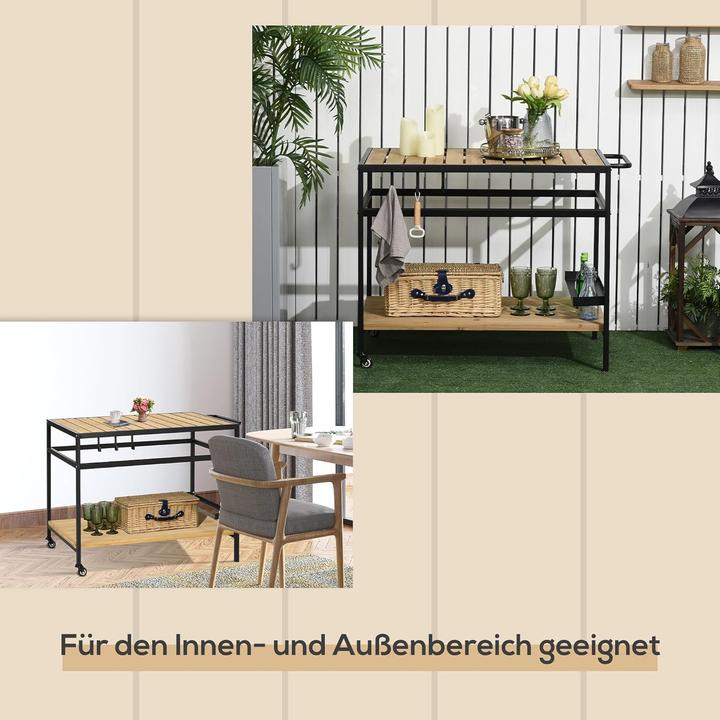 Image du produit Outsunny Multifunktionaler Gartenrollwagen