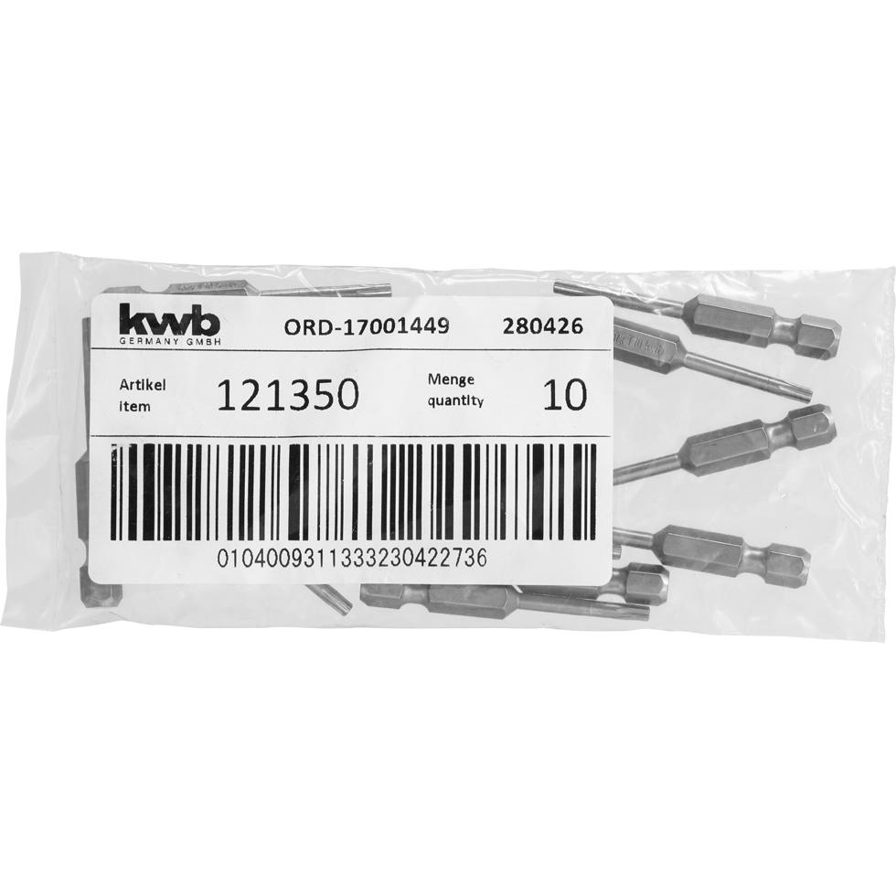 Thumbnail - kwb, Bits, 121350 Sechskant-Bit T 10 Stahl 1 St. (T 10)