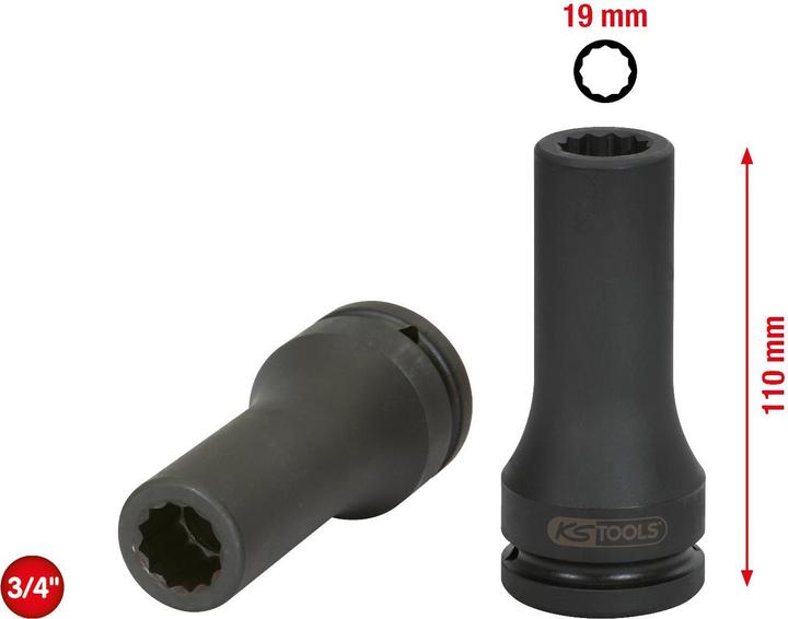 Image du produit KS Tools Douille de force 3/4", longue, 19mm (19 mm)