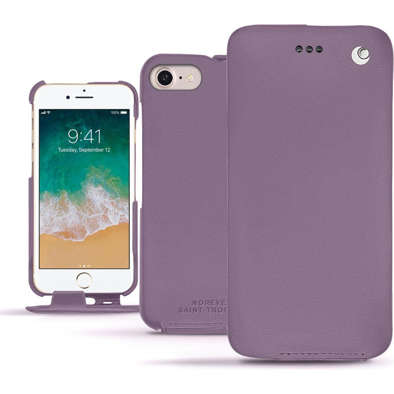 Noreve Lederschutzhülle vertikal (Apple iPhone 7), Smartphone Hülle, Violett