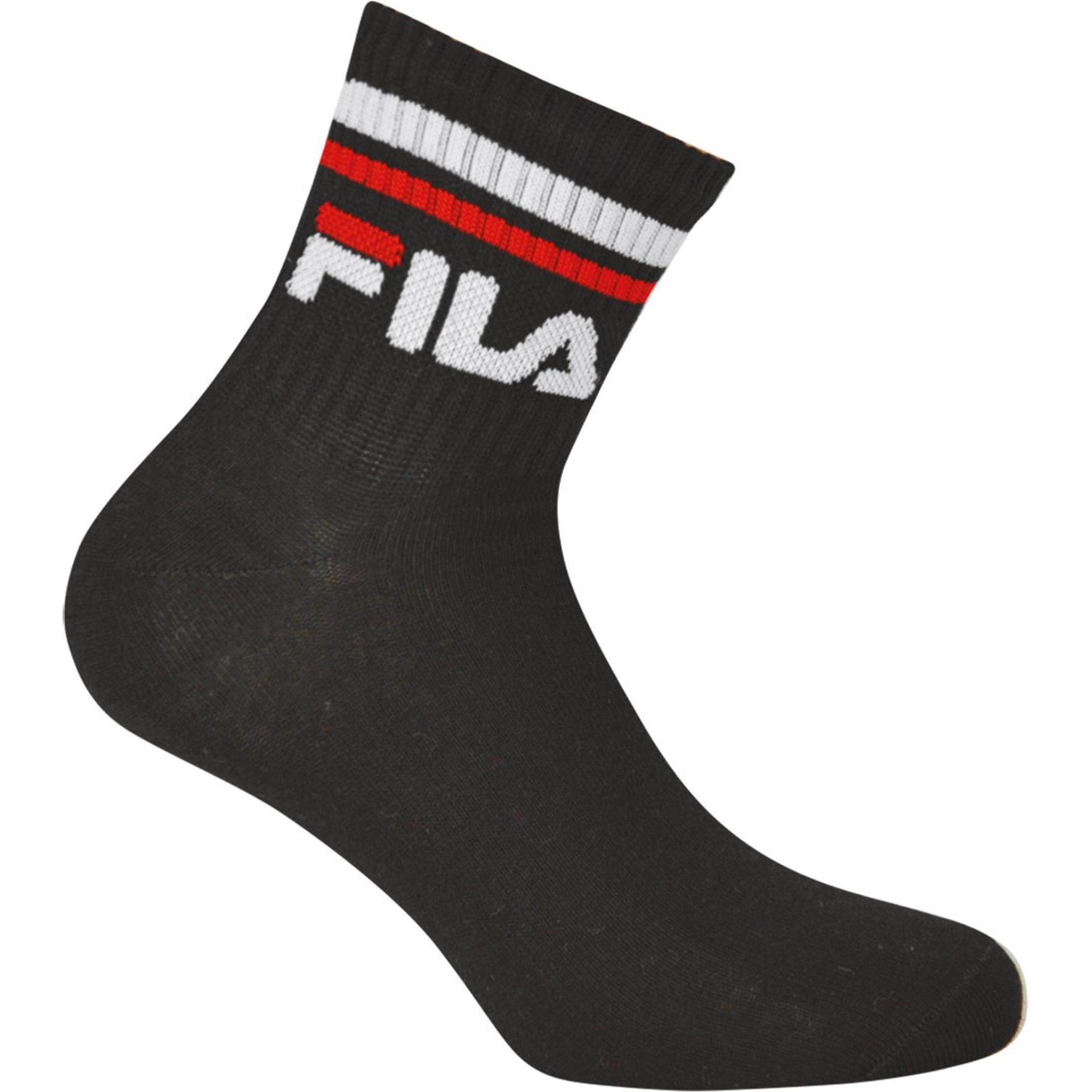 Thumbnail - FILA, Herren, Socken, Quartersocken, Schwarz, (3er Pack, 43 - 46)