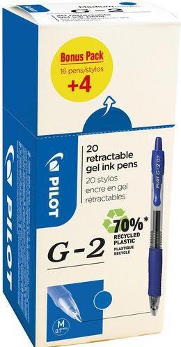 Immagine prodotto Pilot Gelpen g2 medium blå aeske a 20 stk (Blu, 20 x)