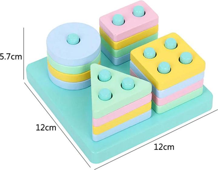 Actual product image Activity Board Wooden sorting and stacking toy educational learning preschool colour recognition shape sorter