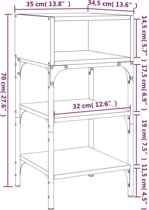 Produktbild vidaXL Nachttisch (35 x 34.50 x 70 cm)