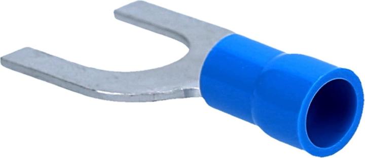 Produktbild Kalitec 100 Stück GKSBU4 Kabelschuhe Gabelkabelschuhe 1,5-2,5mm² I blau teilisoliert I PVC Kragen U4
