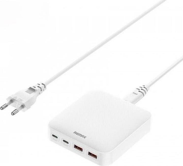 Remax DONGFENG 65W RP-U183 GaN PD QC Reiseladegerät 2xUSB-C/2xUSB WEISS (65 W, 4 ports)