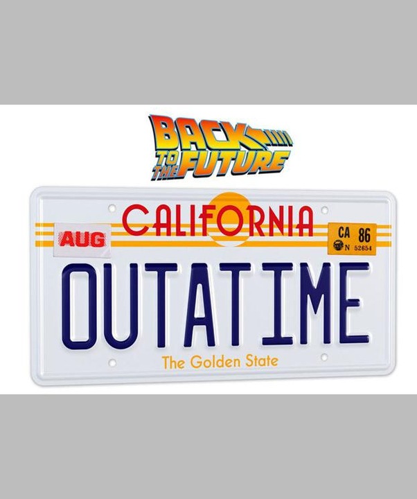 Produktbild Doctor Collector Zurück in die Zukunft: "Outatime" DeLorean Nummernschild 1/1 (33 x 16 cm)